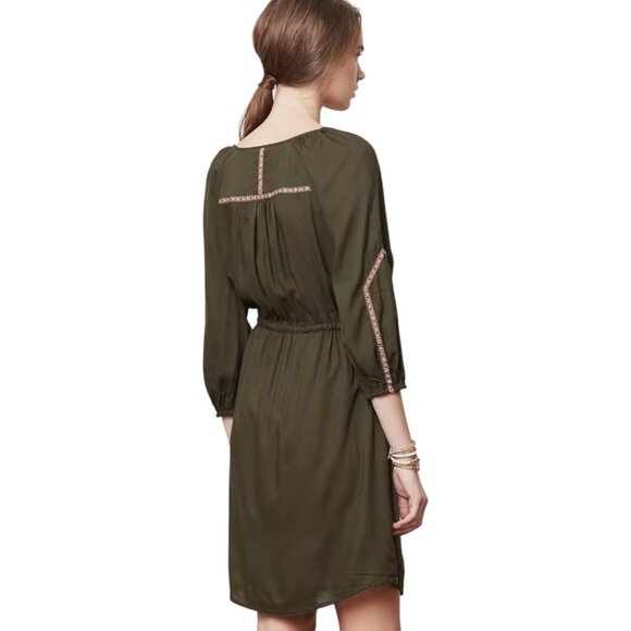 Anthropologie Edme & Esyllte Ribboned Peasant Dress - Picture 2 of 7